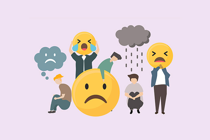 People with sad and angry emojis